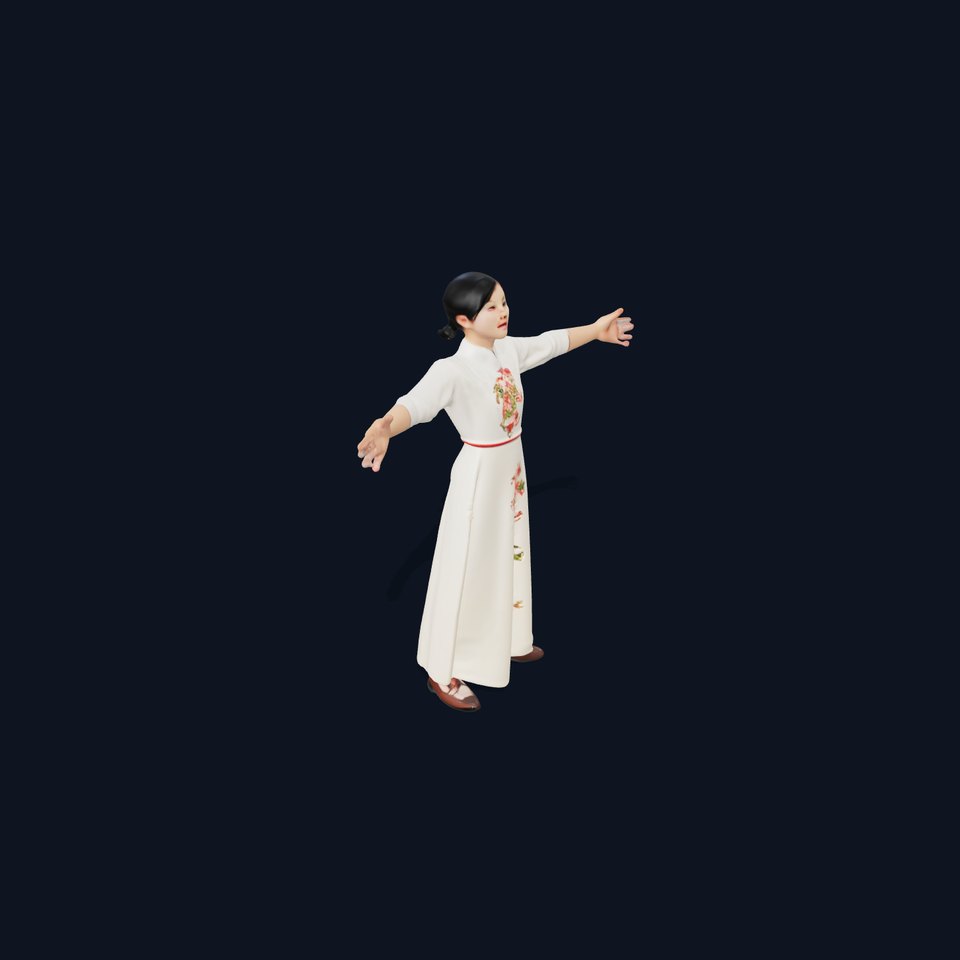 Elegant Floral Dress model pack